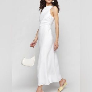 Reformation White Linen Cassette Dress